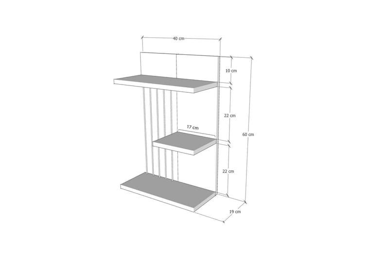 JAENNIS Vägghylla 40x19 cm Antracit - Vägghylla - Kökshylla