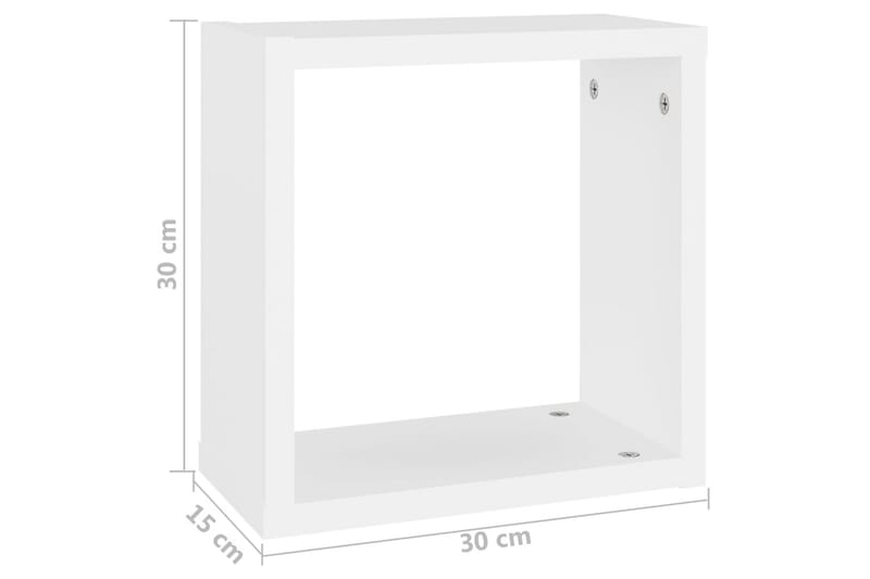 Vägghylla kubformad 2 st vit 30x15x30 - Vit - Förvaring - Köksförvaring - Kökshylla