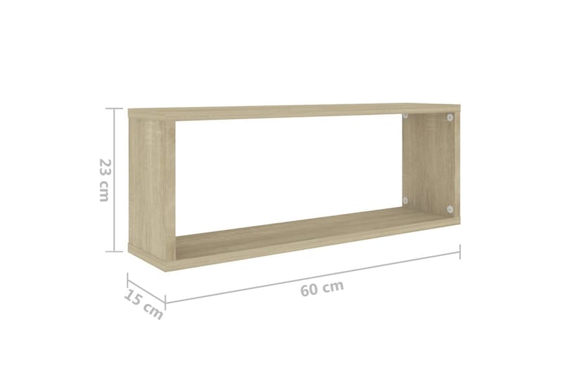 Vägghylla kubformad 6 st sonoma-ek 60x15x23 cm spånskiva - Ek - Förvaring - Köksförvaring - Kökshylla