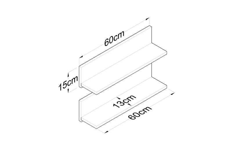 Ramulu Vägghylla 60 cm Valnöt/Vit - Förvaring - Hyllor - Vägghylla