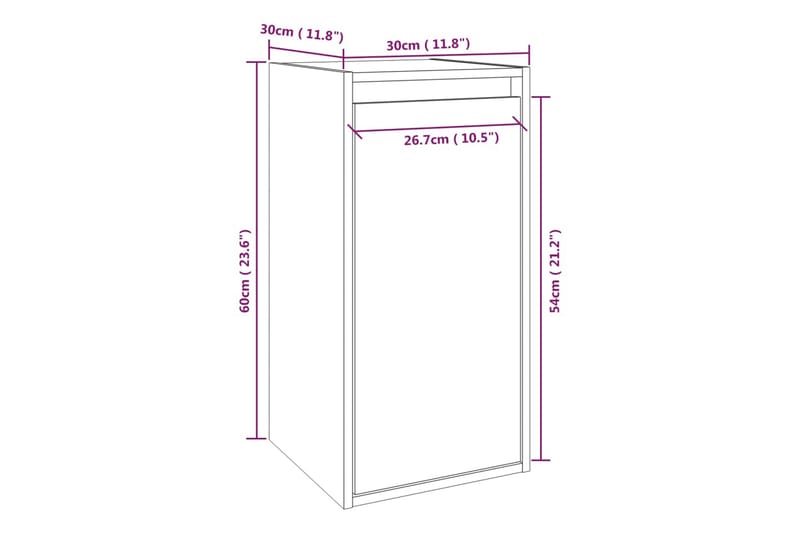 Väggskåp 30x30x60 cm massiv furu - Brun - Förvaring - Köksförvaring - Kökshylla