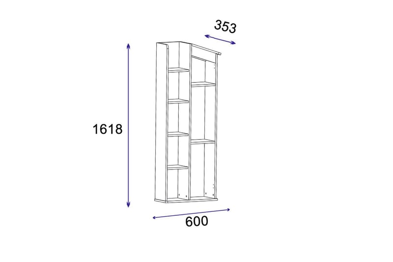 Valerin Bokhylla 60 cm Brun/Antracit - Förvaring - Hyllor - Bokhylla