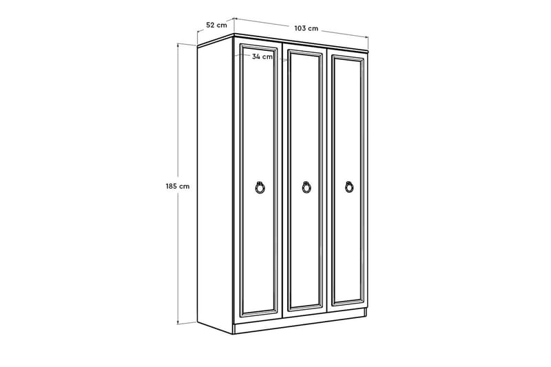 AJRA Garderob 103x185 cm Vit - Förvaring - Sko- & klädförvaring - Garderober & garderobssystem