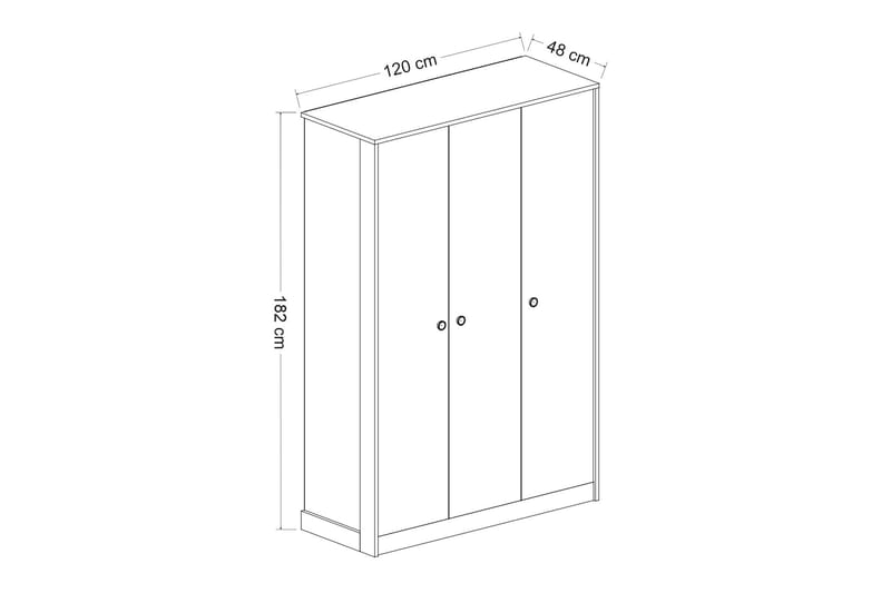 BERDEZ Garderob 120x182 cm Antracit/Vit - Förvaring - Sko- & klädförvaring - Garderober & garderobssystem