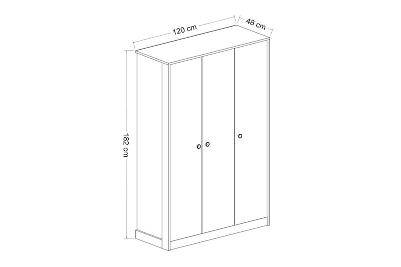 CADBIE Garderob 120x182 cm Vit - Förvaring - Sko- & klädförvaring - Garderober & garderobssystem