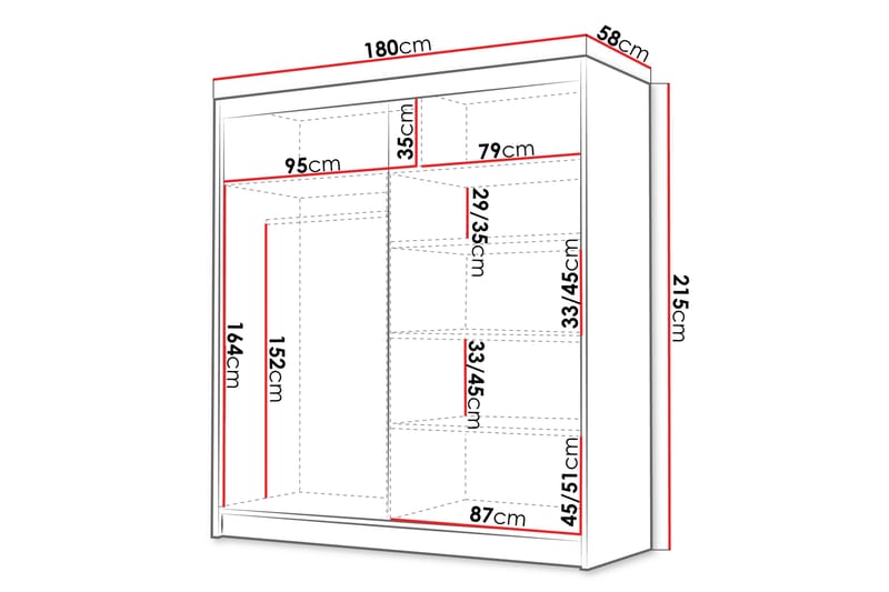 Chavez Garderob 180x215 cm - Beige - Förvaring - Sko- & klädförvaring - Garderober & garderobssystem