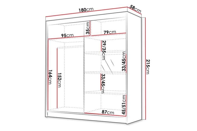 Chavez Garderob med Spegel 180x215 cm - Beige - Förvaring - Sko- & klädförvaring - Garderober & garderobssystem