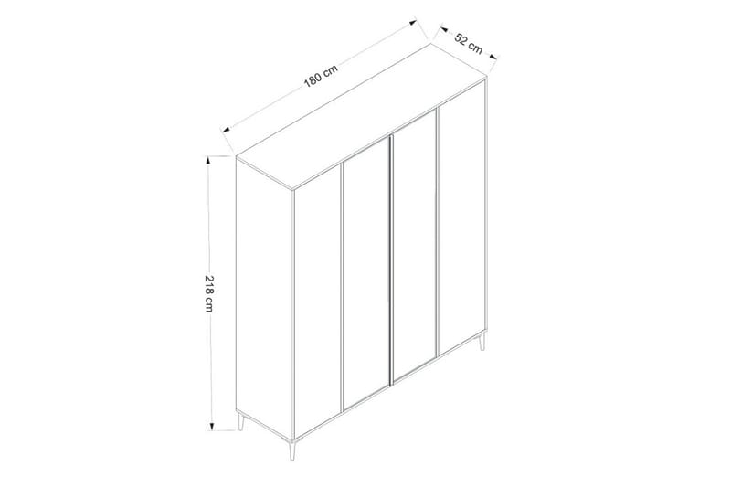 ELEVATE Garderob 180x218 cm Vit - Förvaring - Sko- & klädförvaring - Garderober & garderobssystem