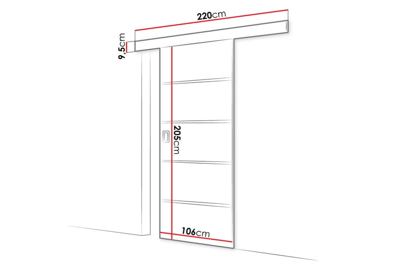 ADDA Skjutdörr 204 cm Natur - Förvaring - Sko- & klädförvaring - Garderober & garderobssystem - Garderobsdörr - Skjutdörrar garderob