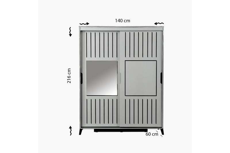 BRADLEY Garderob 140 Vit - Vit - Förvaring - Sko- & klädförvaring - Garderober & garderobssystem