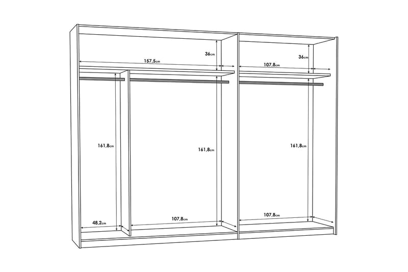 CLOSCA Sideboard 42x163 cm Brun/Svart - Förvaring - Sko- & klädförvaring - Garderober & garderobssystem