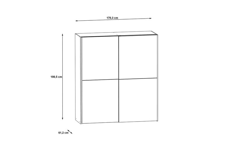 DAUBY Garderob 62x270 cm 3 Hyllplan Brun/Svart - Förvaring - Sko- & klädförvaring - Garderober & garderobssystem