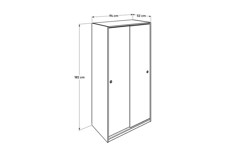 GARDEROB 94x182 cm 2 Skåp Vit - Förvaring - Sko- & klädförvaring - Garderober & garderobssystem