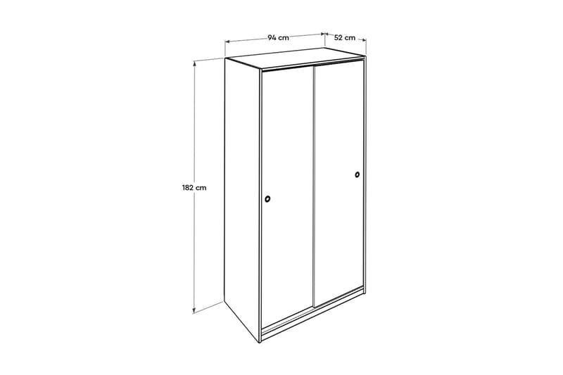 GARDEROB 94x182 cm Vit - Förvaring - Sko- & klädförvaring - Garderober & garderobssystem