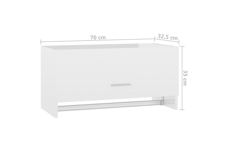 Garderob högglans vit 70x32,5x35 cm spånskiva - Vit - Förvaring - Sko- & klädförvaring - Garderober & garderobssystem