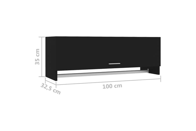 Garderob svart 100x32,5x35 cm spånskiva - Svart - Förvaring - Sko- & klädförvaring - Garderober & garderobssystem