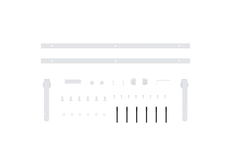 Mini skjutdörrsbeslag kolstål vit 152 cm - Vit - Förvaring - Sko- & klädförvaring - Garderober & garderobssystem - Garderobsdörr - Skjutdörrar garderob
