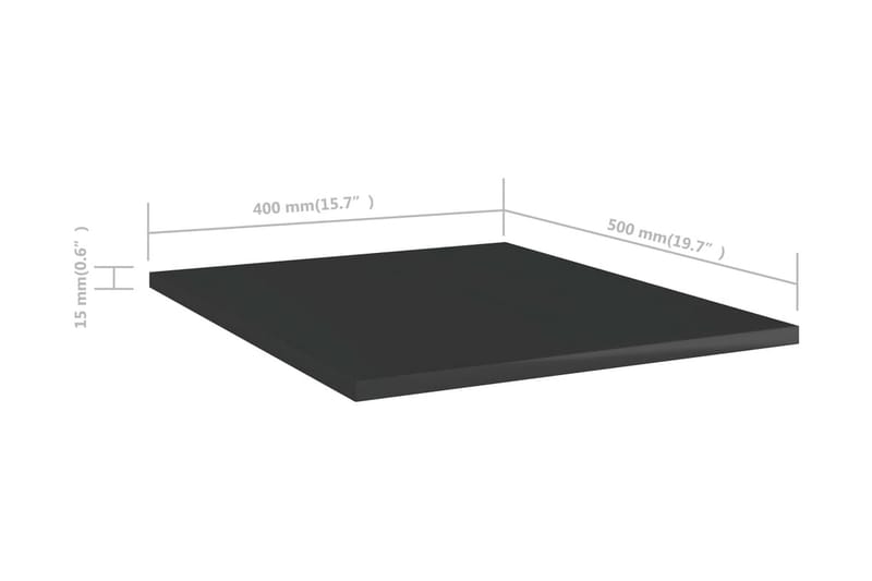 Hyllplan 8 st svart högglans 40x50x1,5 cm spånskiva - Svart - Förvaring - Sko- & klädförvaring - Garderober & garderobssystem