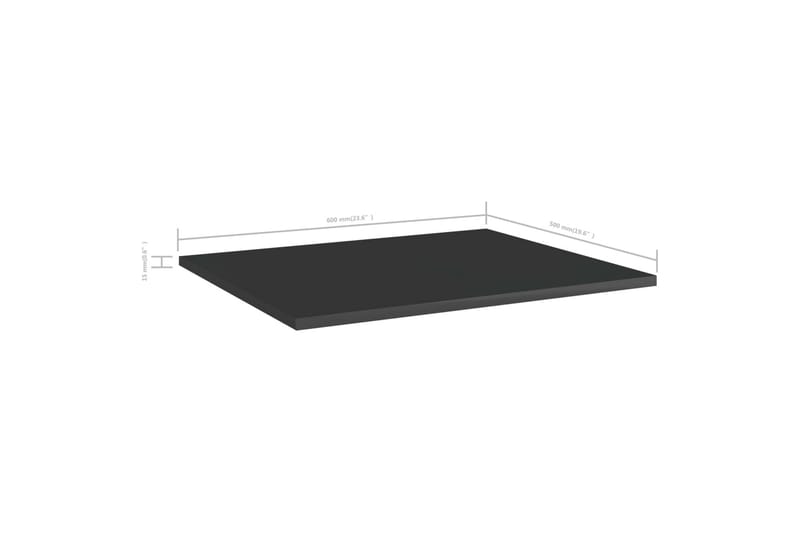 Hyllplan 8 st svart högglans 60x50x1,5 cm spånskiva - Svart - Förvaring - Sko- & klädförvaring - Garderober & garderobssystem