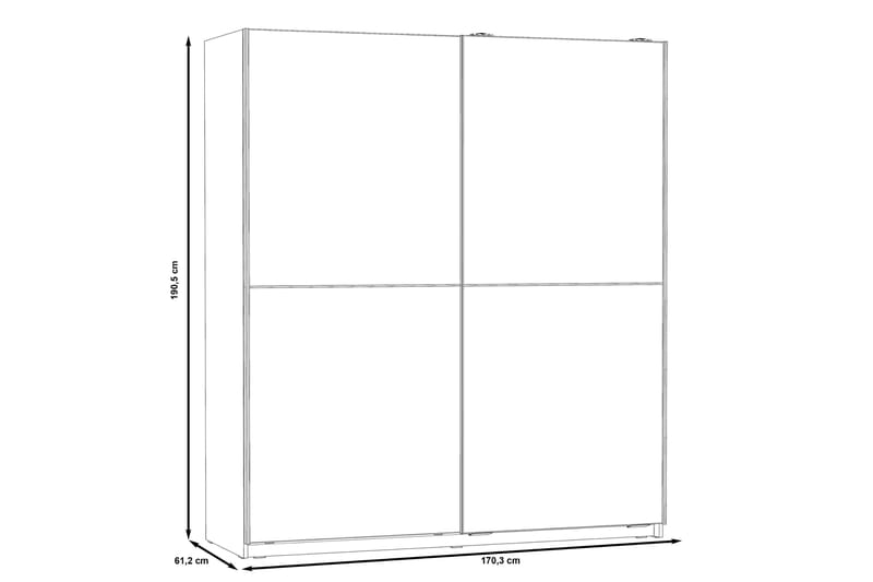 KENNIN Garderob 170x191 cm Brun/Vit - Ljusbrun - Förvaring - Sko- & klädförvaring - Garderober & garderobssystem