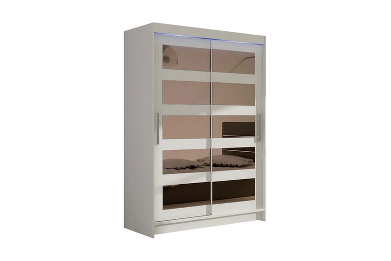 Miami Garderob 120x58x200 cm - Beige/Vit - Garderober & garderobssystem