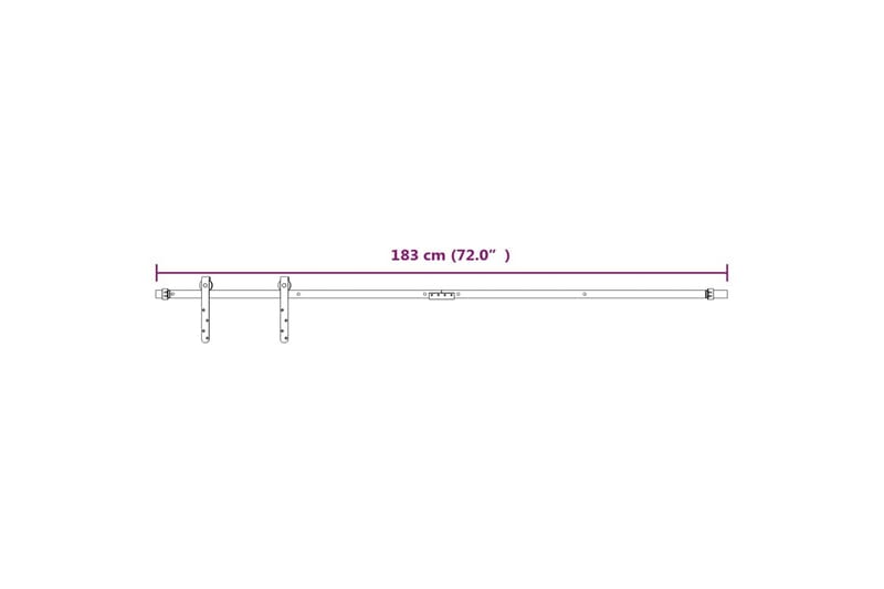 Mini skjutdörrsbeslag kolstål vit 183 cm - Vit - Förvaring - Sko- & klädförvaring - Garderober & garderobssystem - Garderobsdörr - Skjutdörrar garderob