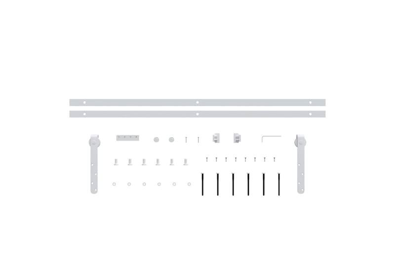 Mini skjutdörrsbeslag kolstål vit 200 cm - Vit - Förvaring - Sko- & klädförvaring - Garderober & garderobssystem - Garderobsdörr - Skjutdörrar garderob