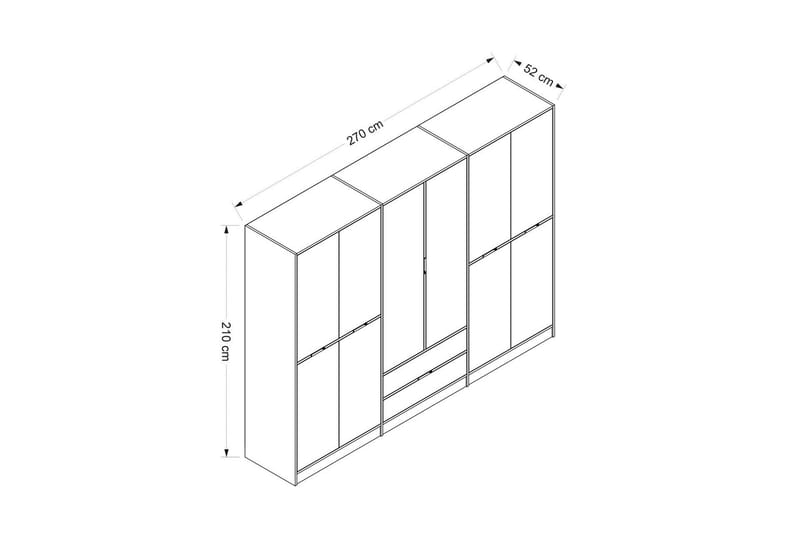 Munna Garderob 270 cm Antracit - Förvaring - Sko- & klädförvaring - Garderober & garderobssystem