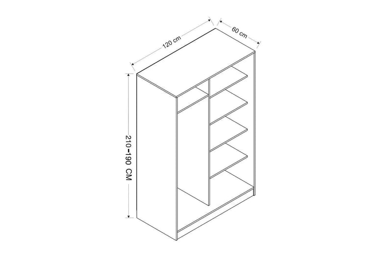 Poolburn Garderob 120 cm Antracit - Förvaring - Sko- & klädförvaring - Garderober & garderobssystem