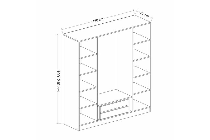 Poolburn Garderob 180 cm Antracit - Förvaring - Sko- & klädförvaring - Garderober & garderobssystem