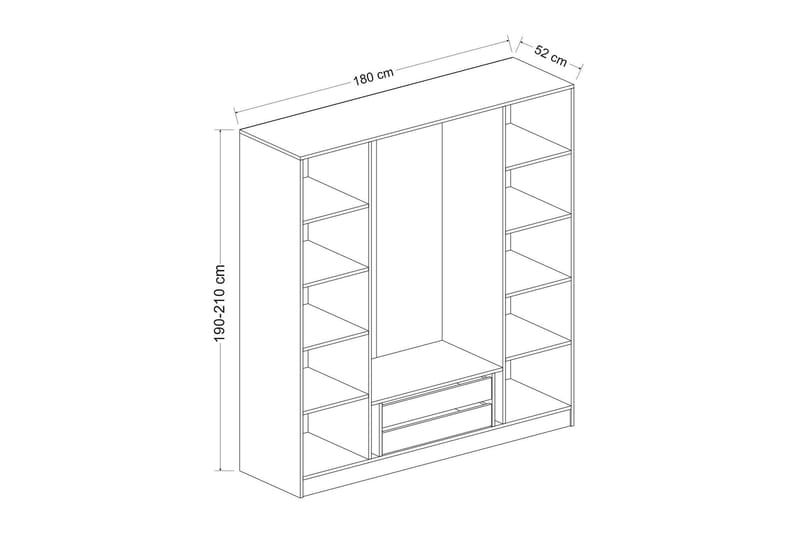 Poolburn Garderob 180 cm Antracit - Förvaring - Sko- & klädförvaring - Garderober & garderobssystem