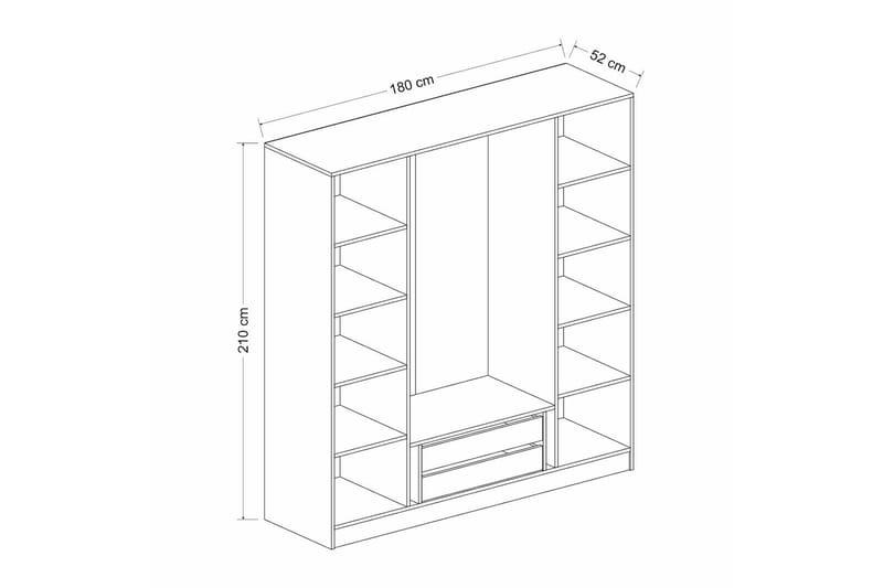 Poolburn Garderob 180 cm Antracit - Förvaring - Sko- & klädförvaring - Garderober & garderobssystem