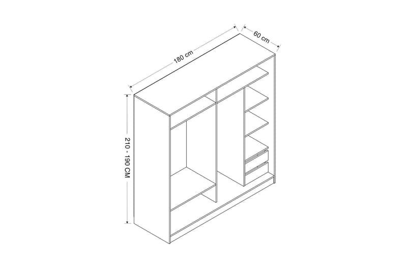 Poolburn Garderob 180 cm Brun/Svart - Förvaring - Sko- & klädförvaring - Garderober & garderobssystem