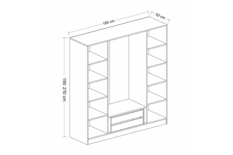 Poolburn Garderob 180 cm Valnöt - Förvaring - Sko- & klädförvaring - Garderober & garderobssystem