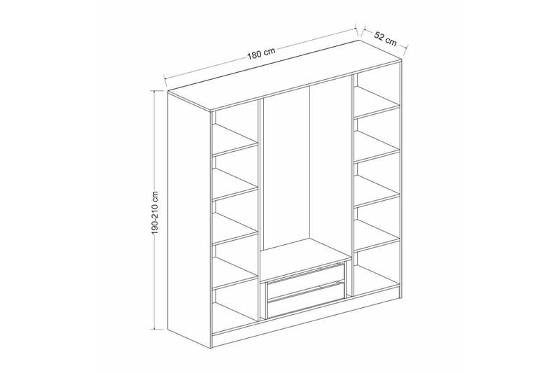 Poolburn Garderob 180 cm Vit - Förvaring - Sko- & klädförvaring - Garderober & garderobssystem