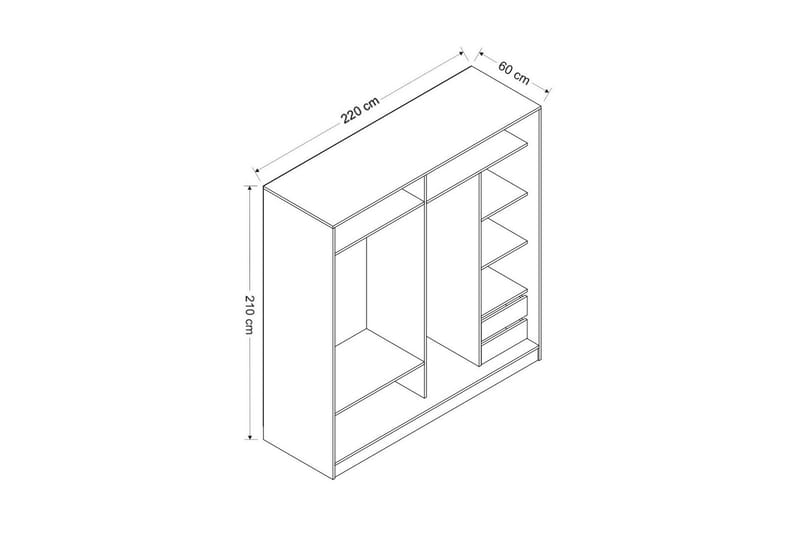 Poolburn Garderob 220 cm Svart/Brun - Förvaring - Sko- & klädförvaring - Garderober & garderobssystem