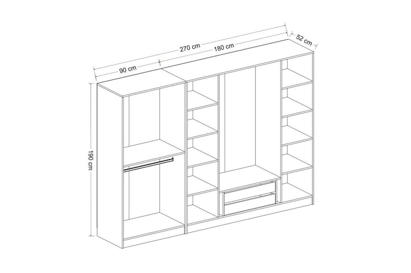 Poolburn Garderob 225 cm Vit - Förvaring - Sko- & klädförvaring - Garderober & garderobssystem