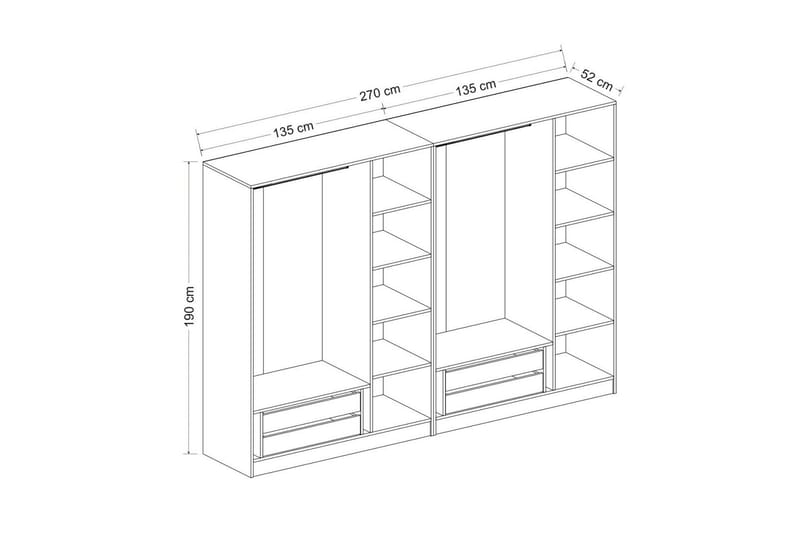 Poolburn Garderob 270 cm Antracit - Förvaring - Sko- & klädförvaring - Garderober & garderobssystem