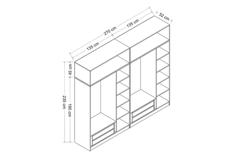 Poolburn Garderob 270 cm Vit - Förvaring - Sko- & klädförvaring - Garderober & garderobssystem