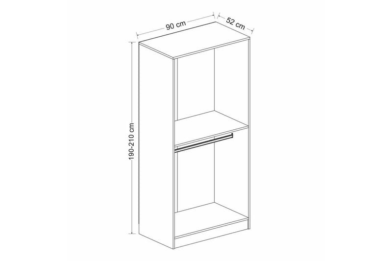 Poolburn Garderob 90 cm Antracit - Förvaring - Sko- & klädförvaring - Garderober & garderobssystem