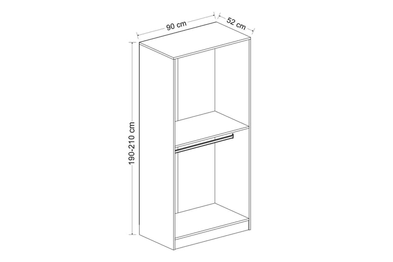 Poolburn Garderob 90 cm Antracit - Förvaring - Sko- & klädförvaring - Garderober & garderobssystem