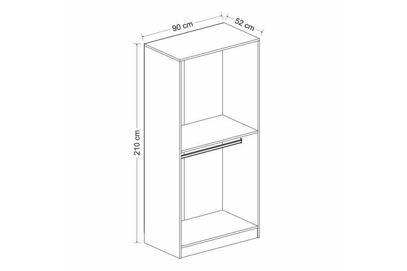 Poolburn Garderob 90 cm Antracit - Förvaring - Sko- & klädförvaring - Garderober & garderobssystem