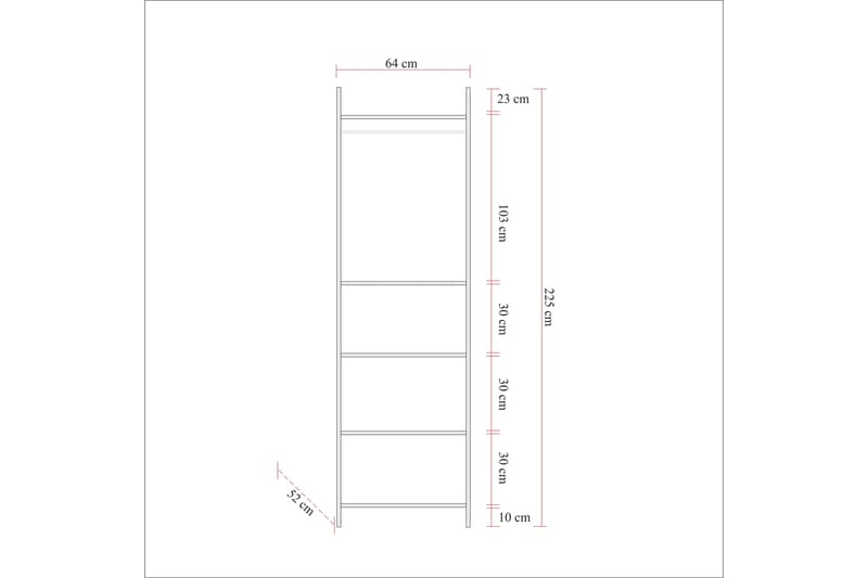 SANNIKI Garderob 64x52 cm Natur - Förvaring - Sko- & klädförvaring - Garderober & garderobssystem