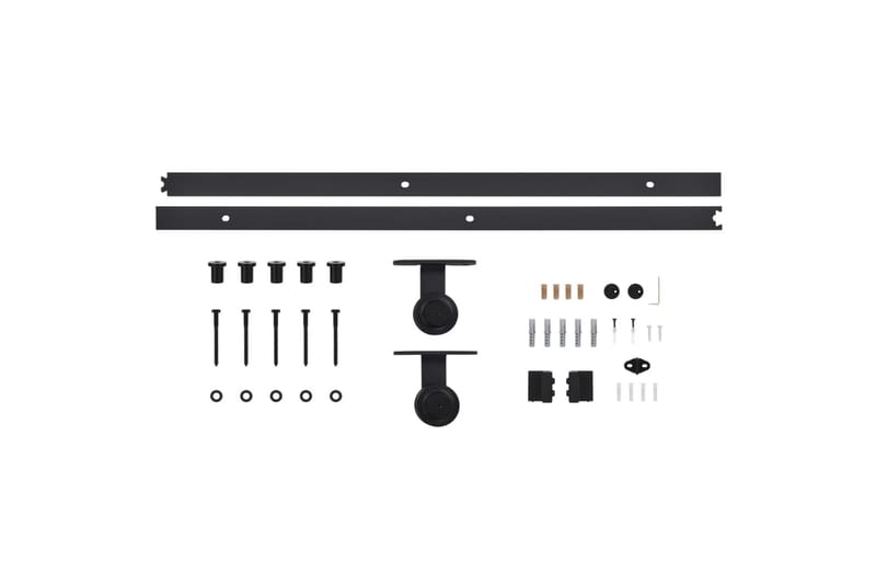 Skjutdörr med beslag 80x210 cm massiv furu - Brun - Förvaring - Sko- & klädförvaring - Garderober & garderobssystem