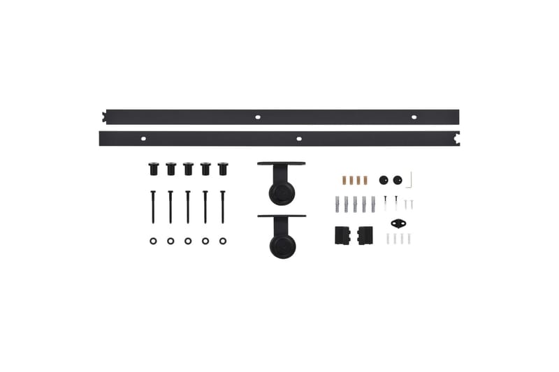 Skjutdörr med beslag 80x210 cm massiv furu - Brun - Förvaring - Sko- & klädförvaring - Garderober & garderobssystem