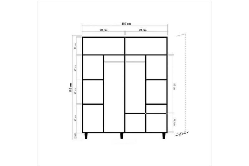 STENBYN Garderob 180 cm Brun - Ek/Brun - Förvaring - Sko- & klädförvaring - Garderober & garderobssystem