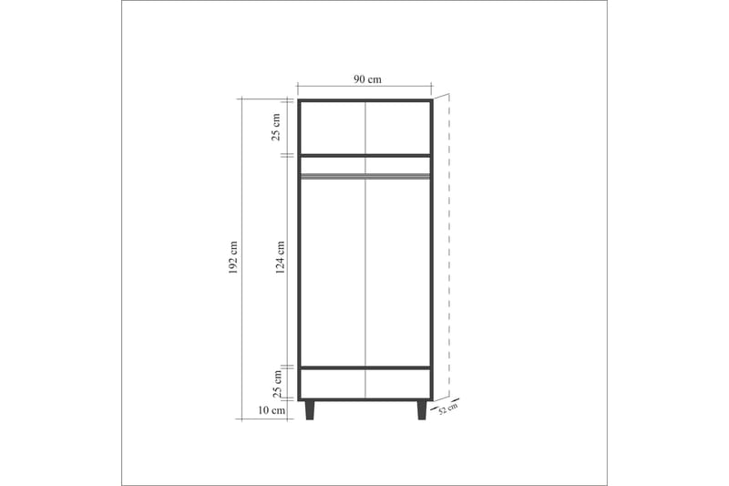 STENBYN Garderob 90 cm Brun - Förvaring - Sko- & klädförvaring - Garderober & garderobssystem