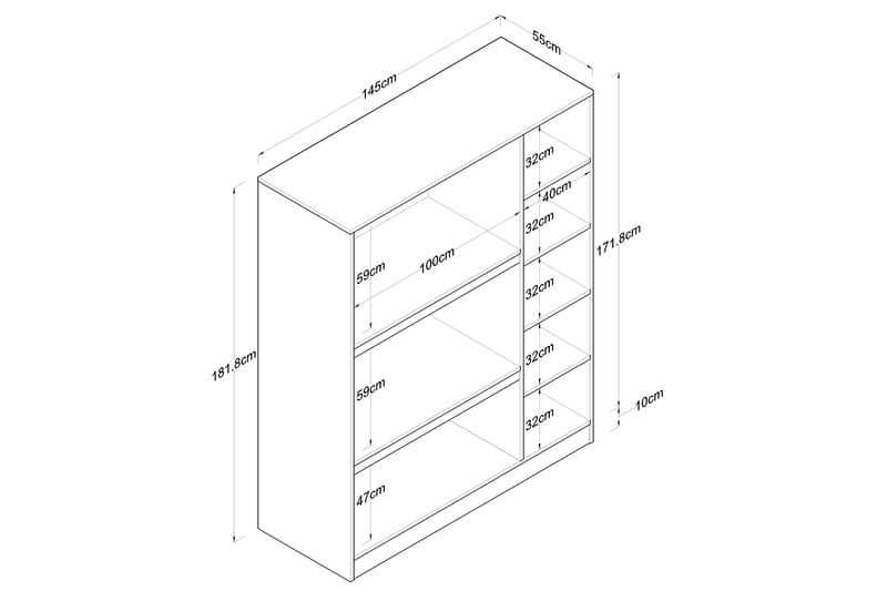 UFLIEDTA Garderob 55x145 cm Vit - Förvaring - Sko- & klädförvaring - Garderober & garderobssystem