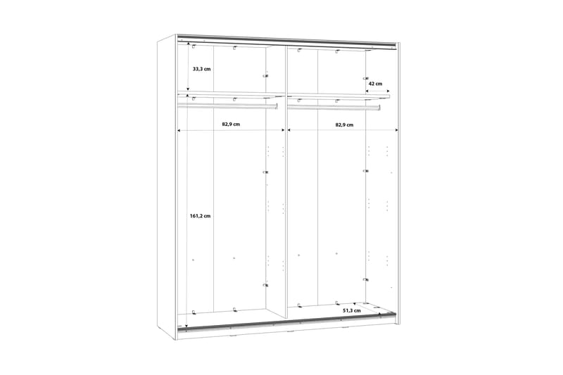 VISANIS Sängbord 42x50 cm Brun/Grå - Förvaring - Sko- & klädförvaring - Garderober & garderobssystem