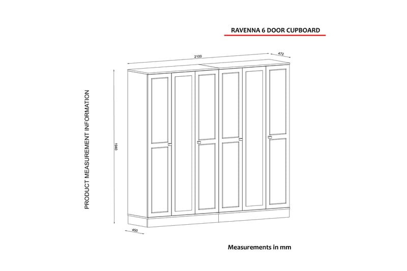 WITUCKI Garderob 210 cm Vit/Guld - Förvaring - Sko- & klädförvaring - Garderober & garderobssystem